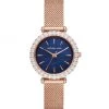 Michael Kors Darci Three-Hand Rose Goldtone Stainless Steel Mesh Watch
