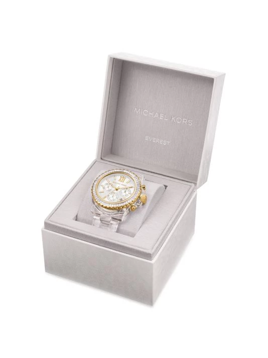 Michael Kors Everest Goldtone, Crystal Baguette & Clear Castor Oil Chronograph Watch 3 Michael Kors Everest Goldtone, Crystal Baguette & Clear Castor Oil Chronograph Watch - Image 3