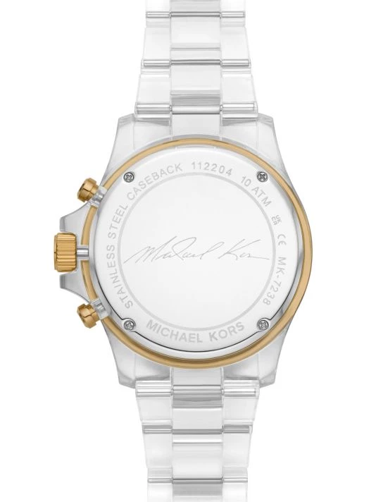 Michael Kors Everest Goldtone, Crystal Baguette & Clear Castor Oil Chronograph Watch 5 Michael Kors Everest Goldtone, Crystal Baguette & Clear Castor Oil Chronograph Watch - Image 5