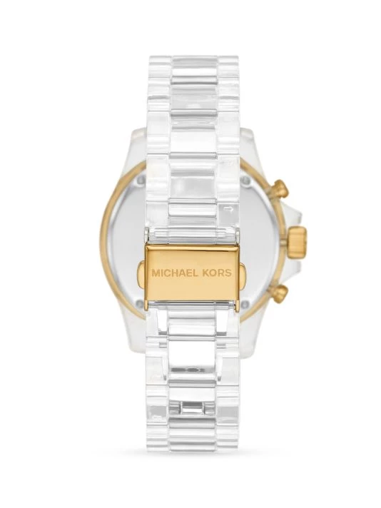Michael Kors Everest Goldtone, Crystal Baguette & Clear Castor Oil Chronograph Watch 6 Michael Kors Everest Goldtone, Crystal Baguette & Clear Castor Oil Chronograph Watch - Image 6