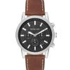 Michael Kors Hutton Stainless Steel & Luggage Leather Chronograph Watch For Men
