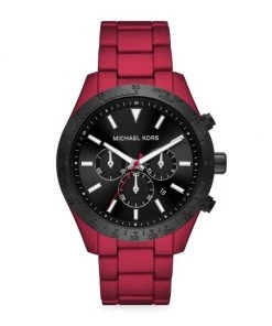 Michael Kors Layton Chronograph Matte Red Stainless Steel Watch