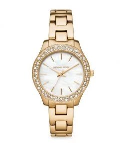 Michael Kors Liliane Goldtone Stainless Steel & Pavé Bracelet Watch