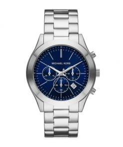 Michael Kors Slim Runway Chronograph Navy Stainless Steel Watch