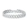 Michael Kors Sterling Silver & Cubic Zirconia Curb-Chain Bracelet