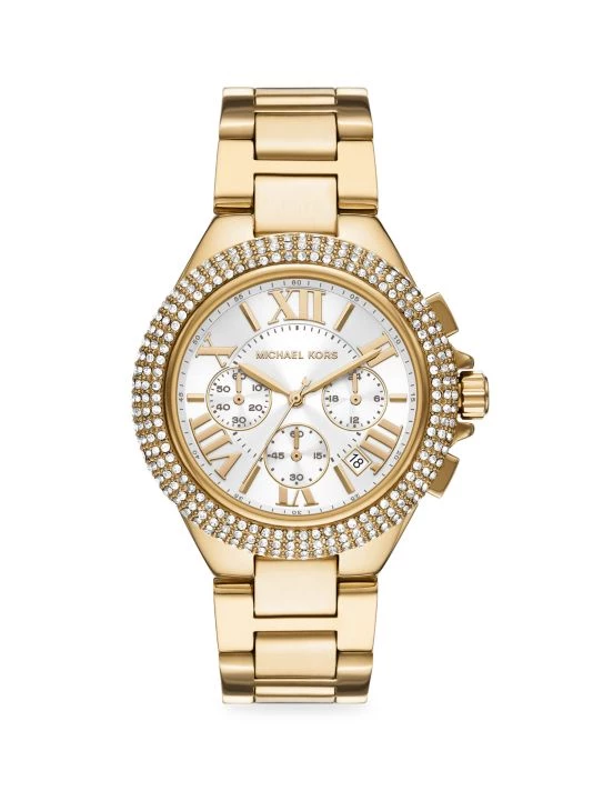 Michael Kors Camille Chronograph Goldtone Stainless Steel Pavé Watch 1 Michael Kors Camille Chronograph Goldtone Stainless Steel Pavé Watch